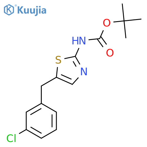 tert-butyl N-{5-(3-chlorophenyl)methyl-1,3-thiazol-2-yl}carbamate structure