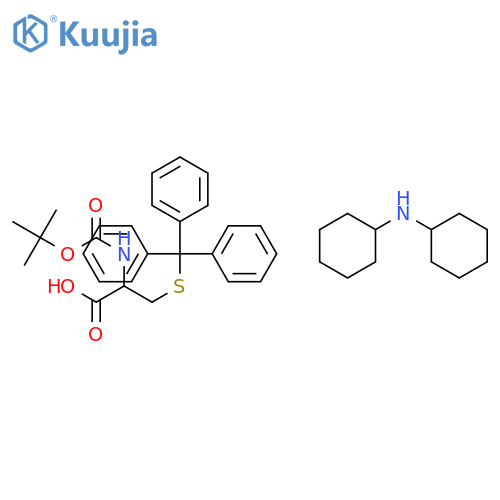 Dicyclohexylamine (R)-2-((tert-butoxycarbonyl)amino)-3-(tritylthio)propanoate structure