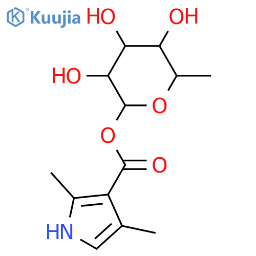 2,4-Dimethyl-1H-pyrrole-3-carboxylic acid; α-L-Rhamnopyranosyl ester structure