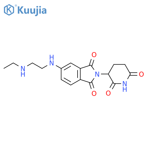 2-(2,6-dioxopiperidin-3-yl)-5-{2-(ethylamino)ethylamino}-2,3-dihydro-1H-isoindole-1,3-dione structure
