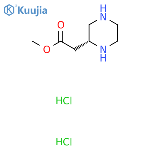 methyl 2-[(2R)-piperazin-2-yl]acetate;dihydrochloride structure