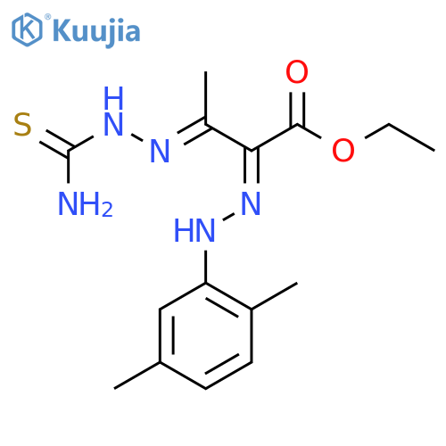 Butanoic acid,3-[2-(aminothioxomethyl)hydrazinylidene]-2-[2-(2,5-dimethylphenyl)hydrazinylidene]-,ethyl ester structure