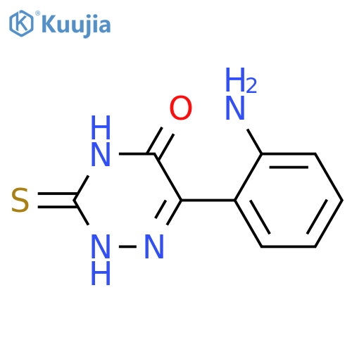 6-(2-aminophenyl)-3-mercapto-1,2,4-triazin-5(4H)-one structure