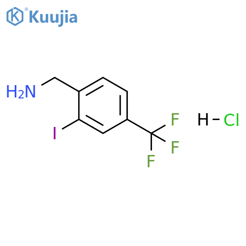 Benzenemethanamine, 2-iodo-4-(trifluoromethyl)-, hydrochloride (1:1) structure