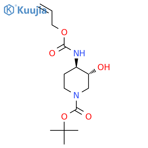 tert-butyl (3R,4R)-3-hydroxy-4-{(prop-2-en-1-yloxy)carbonylamino}piperidine-1-carboxylate structure