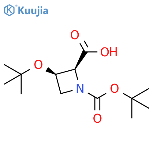 1,2-Azetidinedicarboxylic acid, 3-(1,1-dimethylethoxy)-, 1-(1,1-dimethylethyl) ester, (2S,3R)- structure