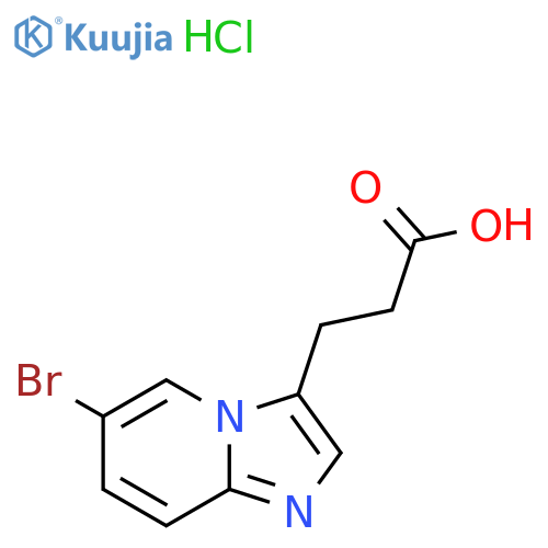 3-{6-Bromoimidazo[1,2-a]pyridin-3-yl}propanoic acid hydrochloride structure