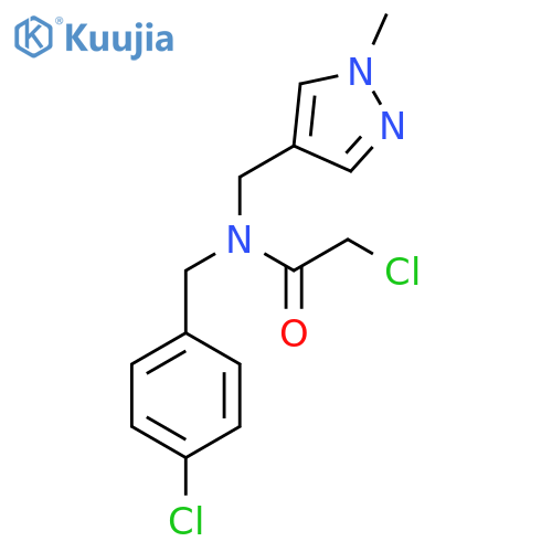 2-chloro-N-[(4-chlorophenyl)methyl]-N-[(1-methyl-1H-pyrazol-4-yl)methyl]acetamide structure