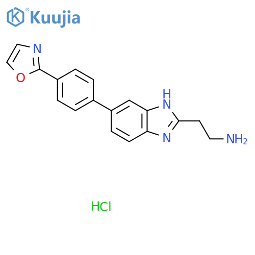 2-{5-4-(1,3-oxazol-2-yl)phenyl-1H-1,3-benzodiazol-2-yl}ethan-1-amine hydrochloride structure