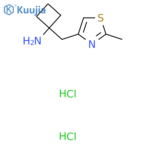 1-((2-Methylthiazol-4-yl)methyl)cyclobutan-1-amine dihydrochloride structure