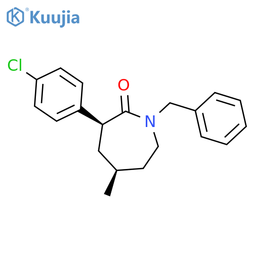 rac-(3R,5R)-1-benzyl-3-(4-chlorophenyl)-5-methylazepan-2-one, cis structure