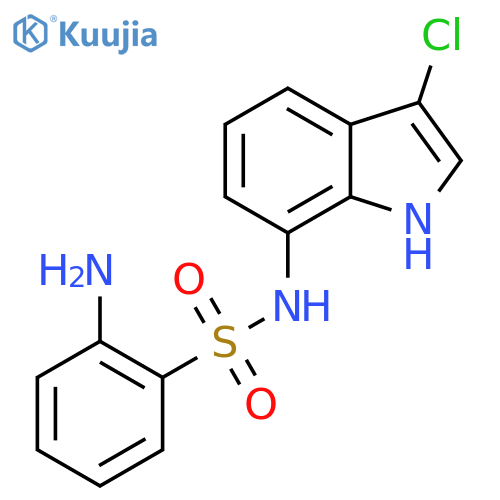 2-amino-N-(3-chloro-1H-indol-7-yl)benzene-1-sulfonamide structure