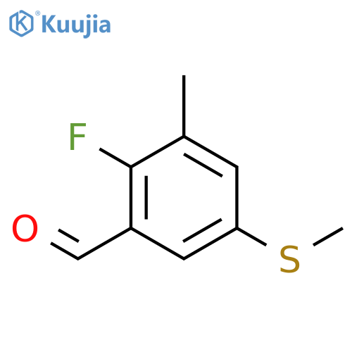 2-Fluoro-3-methyl-5-(methylthio)benzaldehyde structure