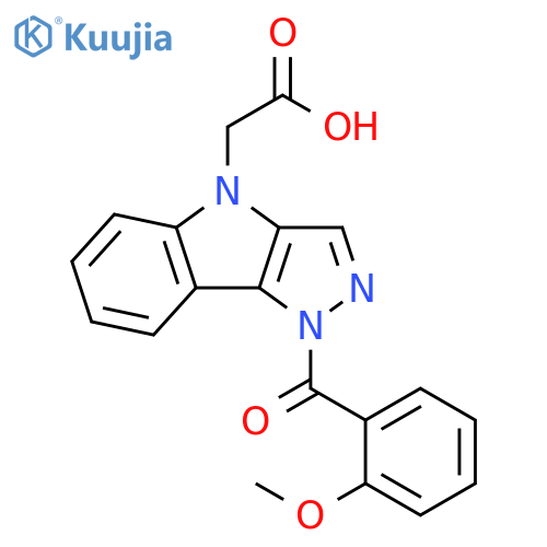 [1-(2-methoxybenzoyl)pyrazolo[4,3-b]indol-4(1H)-yl]acetic acid structure