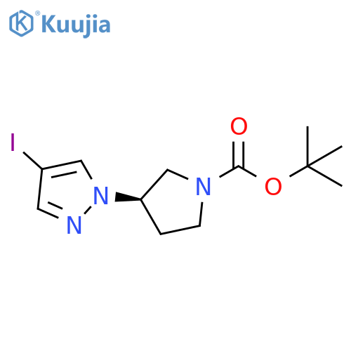 tert-Butyl (R)-3-(4-iodo-1H-pyrazol-1-yl)pyrrolidine-1-carboxylate structure
