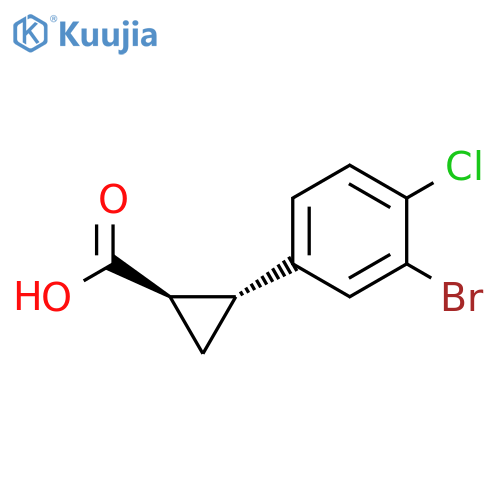 rel-(1R,2R)-2-(3-Bromo-4-chlorophenyl)cyclopropanecarboxylic acid structure