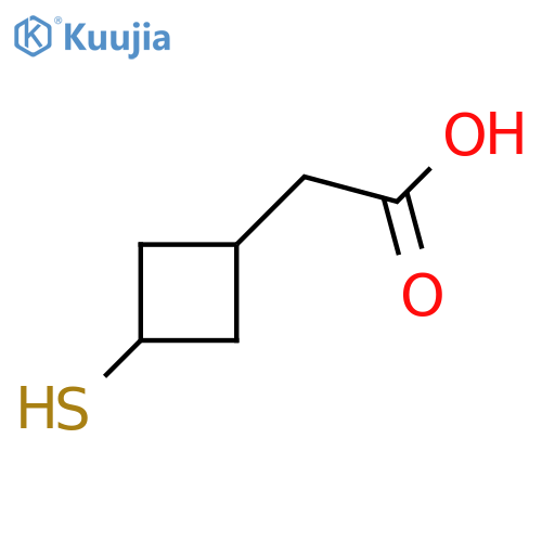 2-(3-Sulfanylcyclobutyl)acetic acid structure