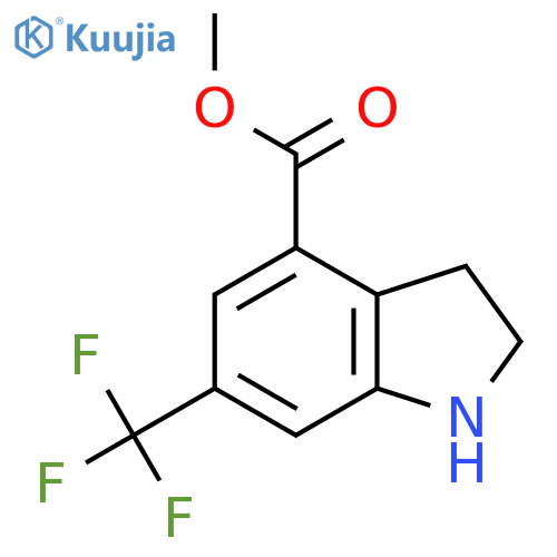 methyl 6-(trifluoromethyl)-2,3-dihydro-1H-indole-4-carboxylate structure