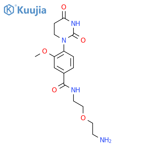 N-2-(2-aminoethoxy)ethyl-4-(2,4-dioxo-1,3-diazinan-1-yl)-3-methoxybenzamide structure