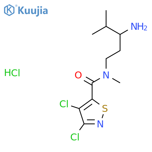 N-(3-amino-4-methylpentyl)-3,4-dichloro-N-methyl-1,2-thiazole-5-carboxamide hydrochloride structure