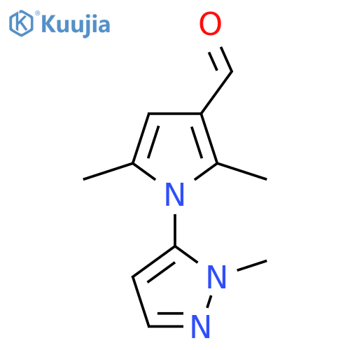 2,5-dimethyl-1-(1-methyl-1H-pyrazol-5-yl)-1H-pyrrole-3-carbaldehyde structure