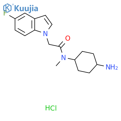 N-(4-aminocyclohexyl)-2-(5-fluoro-1H-indol-1-yl)-N-methylacetamide hydrochloride structure