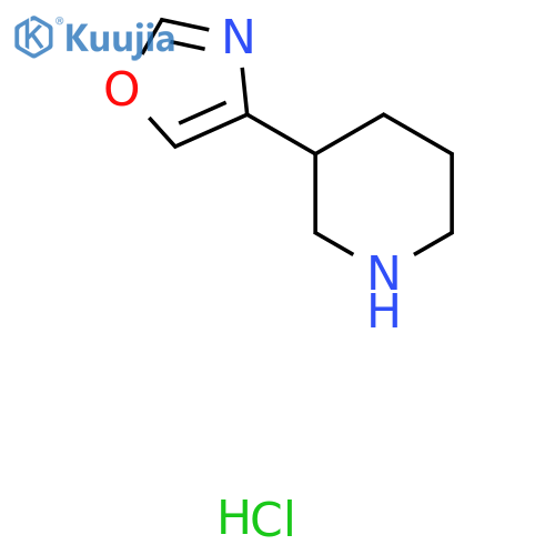 Piperidine, 3-(4-oxazolyl)-, hydrochloride (1:1) structure