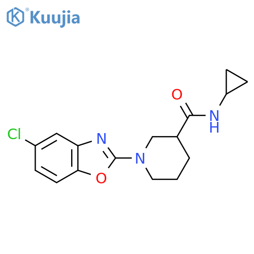 1-(5-chloro-1,3-benzoxazol-2-yl)-N-cyclopropylpiperidine-3-carboxamide structure