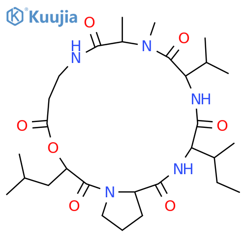 Cyclo[N-methyl-L-alanyl-b-alanyl-(2R)-2-hydroxy-4-methylpentanoyl-L-prolyl-L-isoleucyl-L-valyl] structure