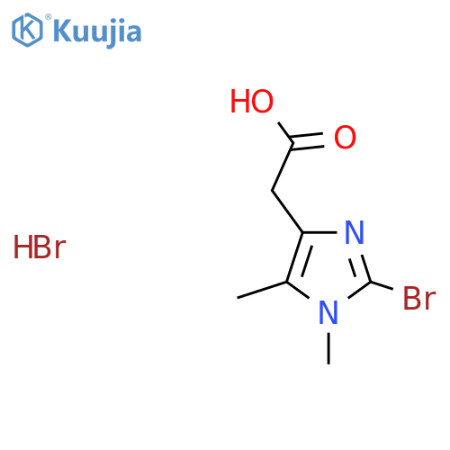 2-(2-bromo-1,5-dimethyl-1H-imidazol-4-yl)acetic acid hydrobromide structure