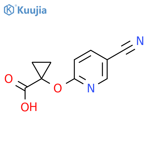 1-[(5-Cyanopyridin-2-yl)oxy]cyclopropane-1-carboxylic acid structure
