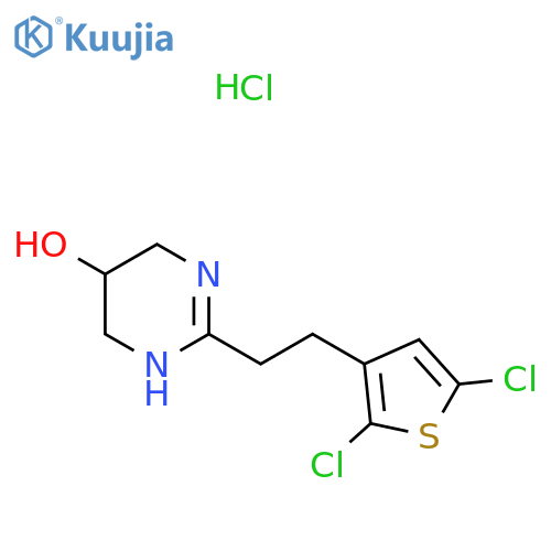 2-[2-(2,5-Dichlorothiophen-3-yl)ethyl]-1,4,5,6-tetrahydropyrimidin-5-ol hydrochloride structure