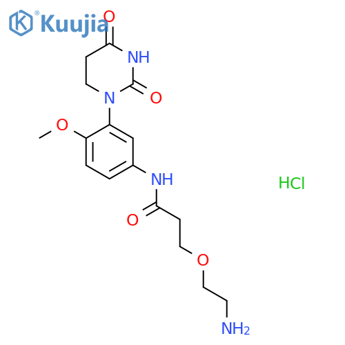 3-(2-aminoethoxy)-N-3-(2,4-dioxo-1,3-diazinan-1-yl)-4-methoxyphenylpropanamide hydrochloride structure