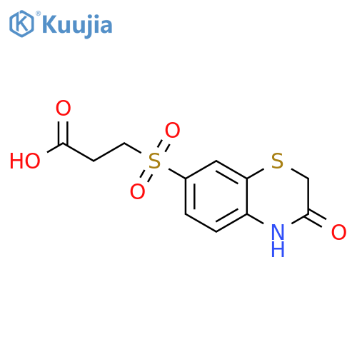 3-[(3-oxo-3,4-dihydro-2H-1,4-benzothiazin-7-yl)sulfonyl]propanoic acid structure