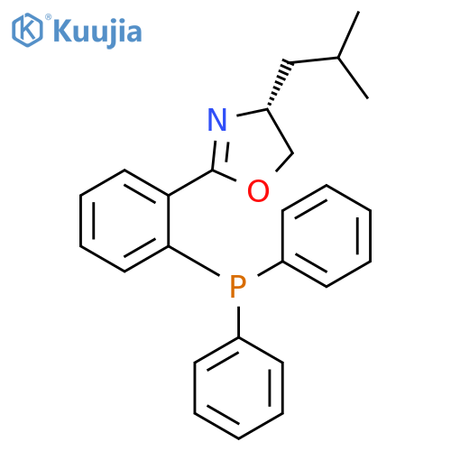 (R)-2-(2-(Diphenylphosphanyl)phenyl)-4-isobutyl-4,5-dihydrooxazole structure
