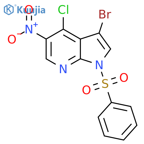 1-(Benzenesulfonyl)-3-bromo-4-chloro-5-nitro-pyrrolo[2,3-B]pyridine structure