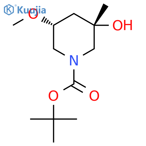 tert-butyl (3S,5R)-3-hydroxy-5-methoxy-3-methylpiperidine-1-carboxylate structure