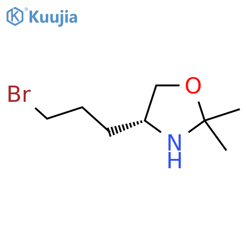 (4R)-4-(3-bromopropyl)-2,2-dimethyl-1,3-oxazolidine structure