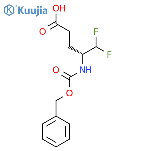 (4R)-4-{[(benzyloxy)carbonyl]amino}-5,5-difluoropentanoic acid structure