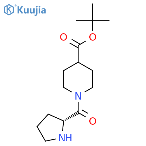 tert-butyl 1-[(2R)-pyrrolidine-2-carbonyl]piperidine-4-carboxylate structure