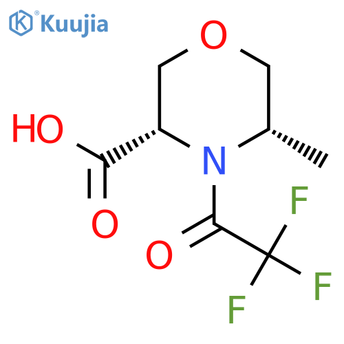 (3S,5S)-5-methyl-4-(trifluoroacetyl)morpholine-3-carboxylic acid structure