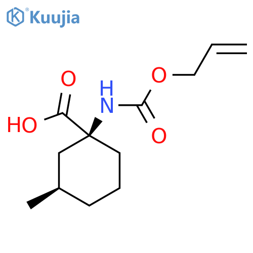 (1S,3R)-3-methyl-1-{[(prop-2-en-1-yloxy)carbonyl]amino}cyclohexane-1-carboxylic acid structure