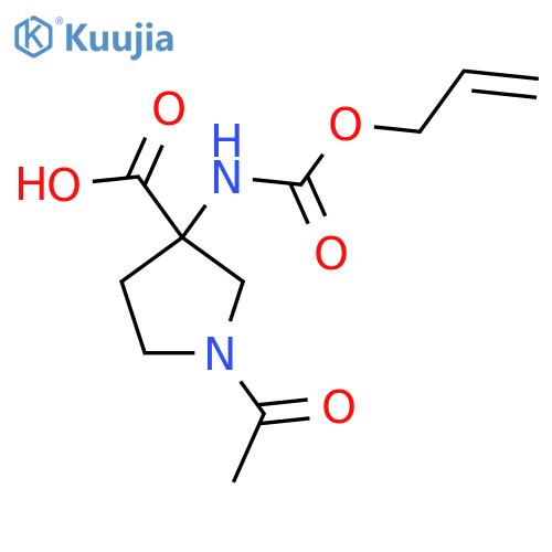 1-Acetyl-3-{[(prop-2-en-1-yloxy)carbonyl]amino}pyrrolidine-3-carboxylic acid structure