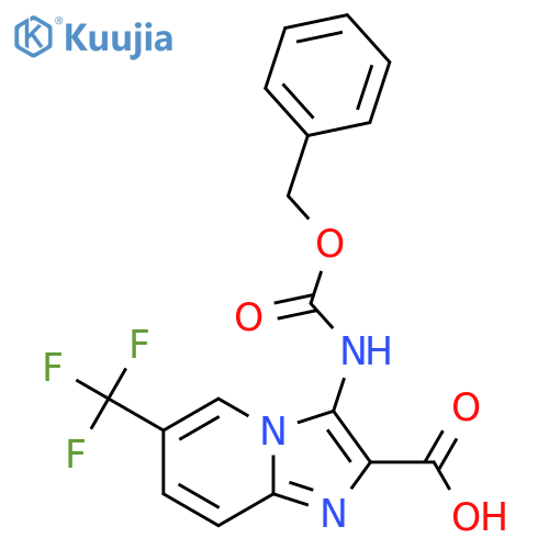 3-{[(Benzyloxy)carbonyl]amino}-6-(trifluoromethyl)imidazo[1,2-a]pyridine-2-carboxylic acid structure