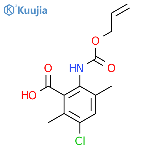 3-Chloro-2,5-dimethyl-6-{[(prop-2-en-1-yloxy)carbonyl]amino}benzoic acid structure