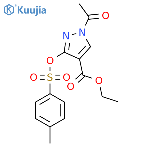 ethyl 1-acetyl-3-[(4-methylbenzenesulfonyl)oxy]-1H-pyrazole-4-carboxylate structure