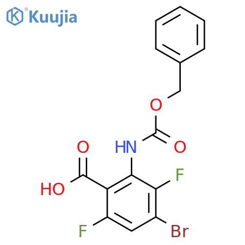 2-{[(Benzyloxy)carbonyl]amino}-4-bromo-3,6-difluorobenzoic acid structure