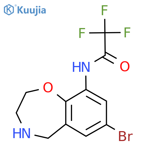 N-(7-bromo-2,3,4,5-tetrahydro-1,4-benzoxazepin-9-yl)-2,2,2-trifluoroacetamide structure