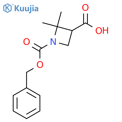 1-[(Benzyloxy)carbonyl]-2,2-dimethylazetidine-3-carboxylic acid structure