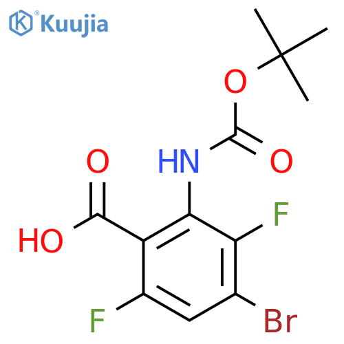 4-Bromo-2-{[(tert-butoxy)carbonyl]amino}-3,6-difluorobenzoic acid structure